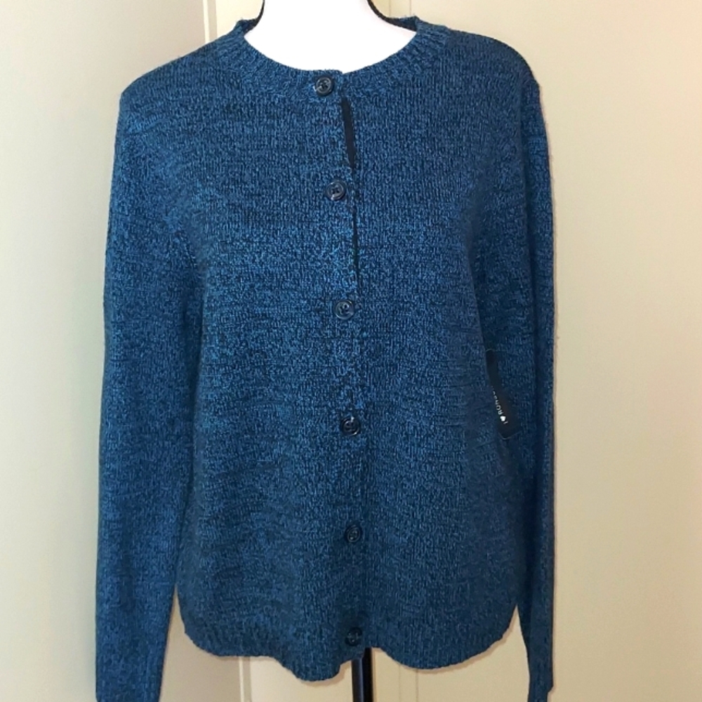 I Heart Ronson Blue and Black Sweater Cardigan